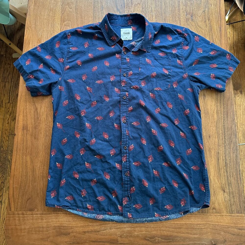 Katin America's Surf CO. Mens Blue Short Sleeve Button-Up Vacation Shirt Sz XXL